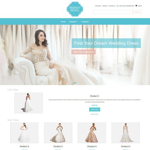 Perfect Bridal Wedding Dresses OpenCart Theme
