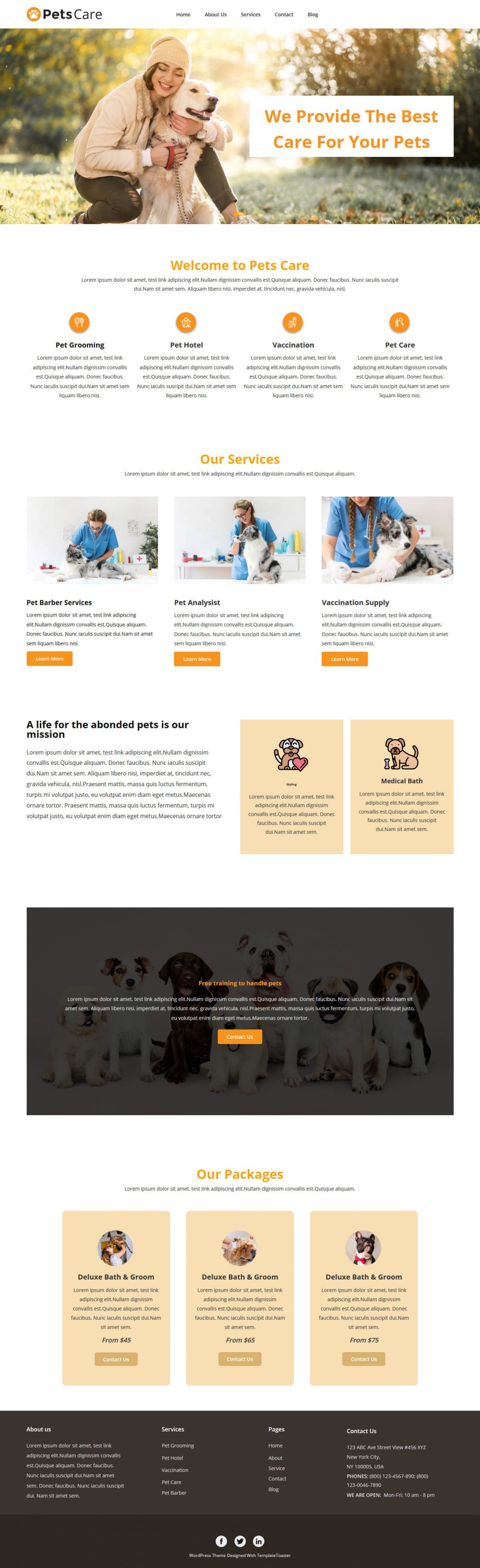 Pets Care Grooming Joomla Template