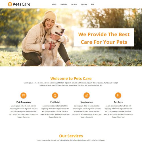 PetsCare Pets Grooming Blogger Template