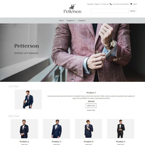 Pettersen Clothing OpenCart Theme