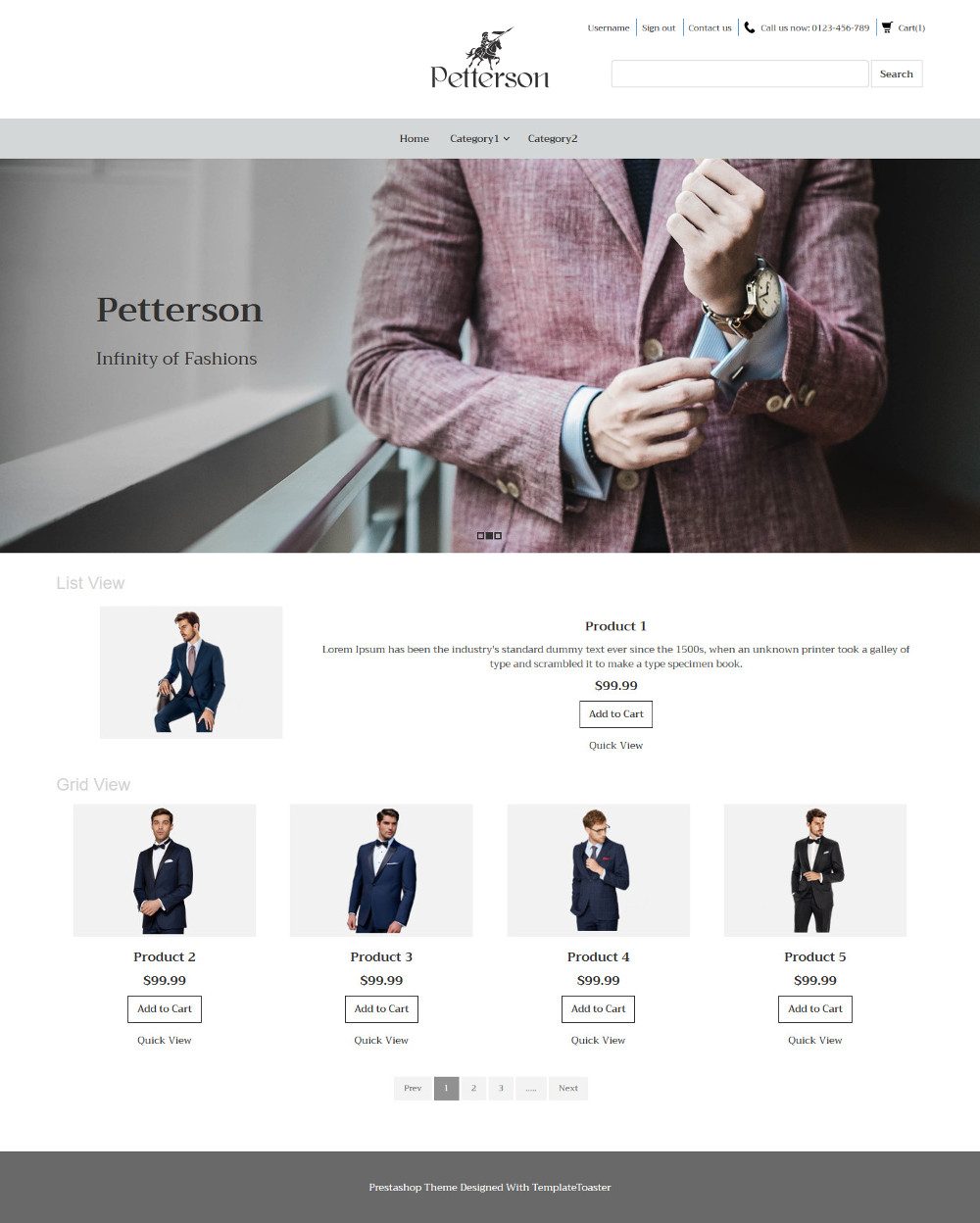 Pettersen Clothing Virtuemart Template