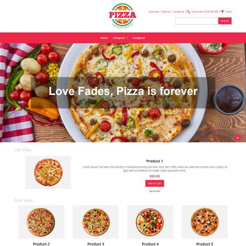 Pizza Online Store Virtuemart Template