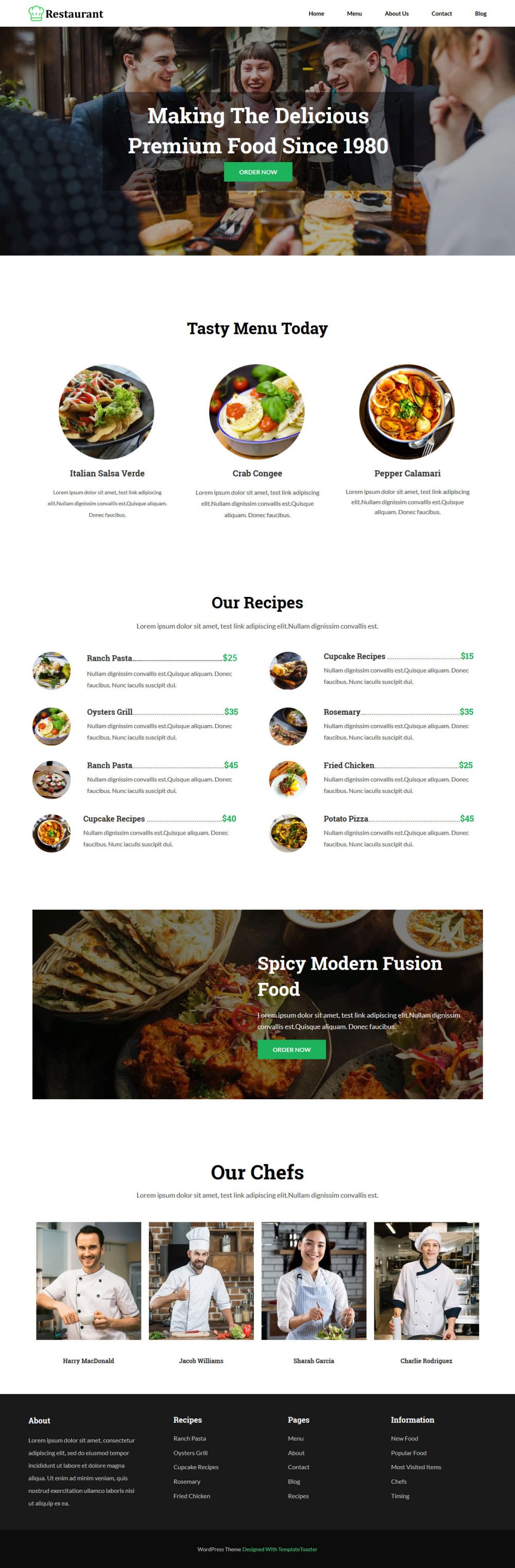 Restaurant Blogger Template