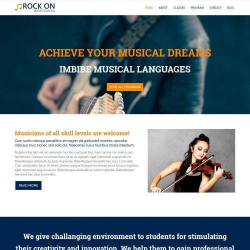 Rock On Music Academies And Schools Drupal Theme