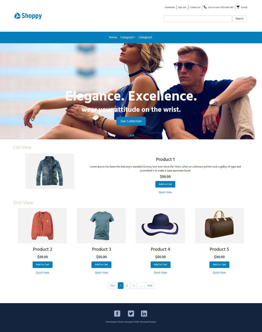 Shoppy Fashion Clothes and Accessories OpenCart Theme