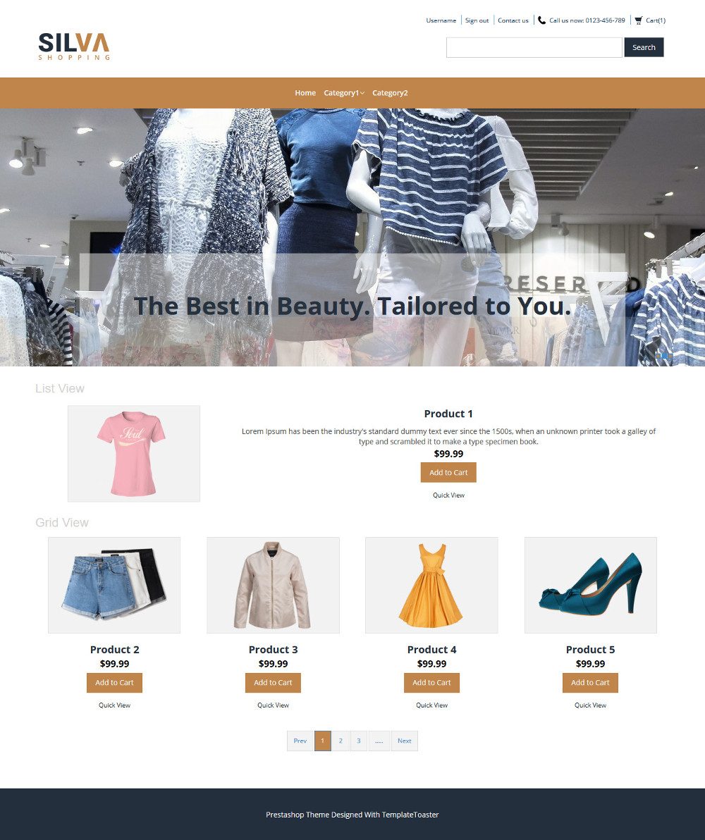 Silva Clothing Store Virtuemart Template