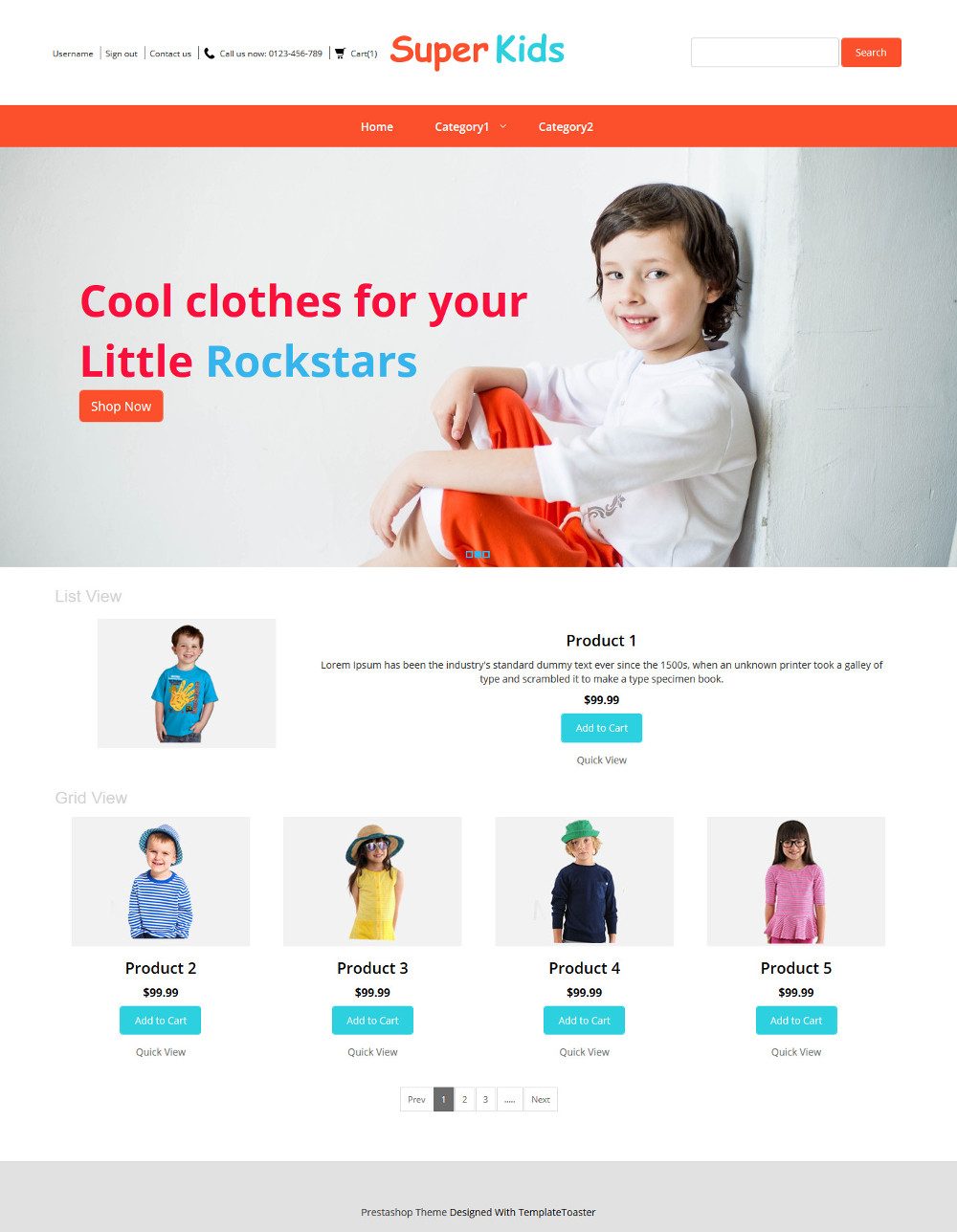 Super Kids Clothing OpenCart Theme