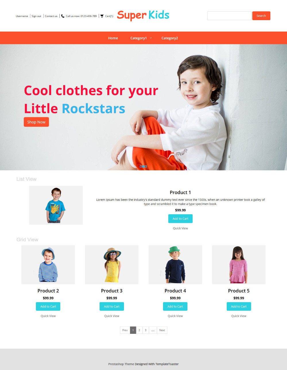 Super Kids Clothing Virtuemart Template