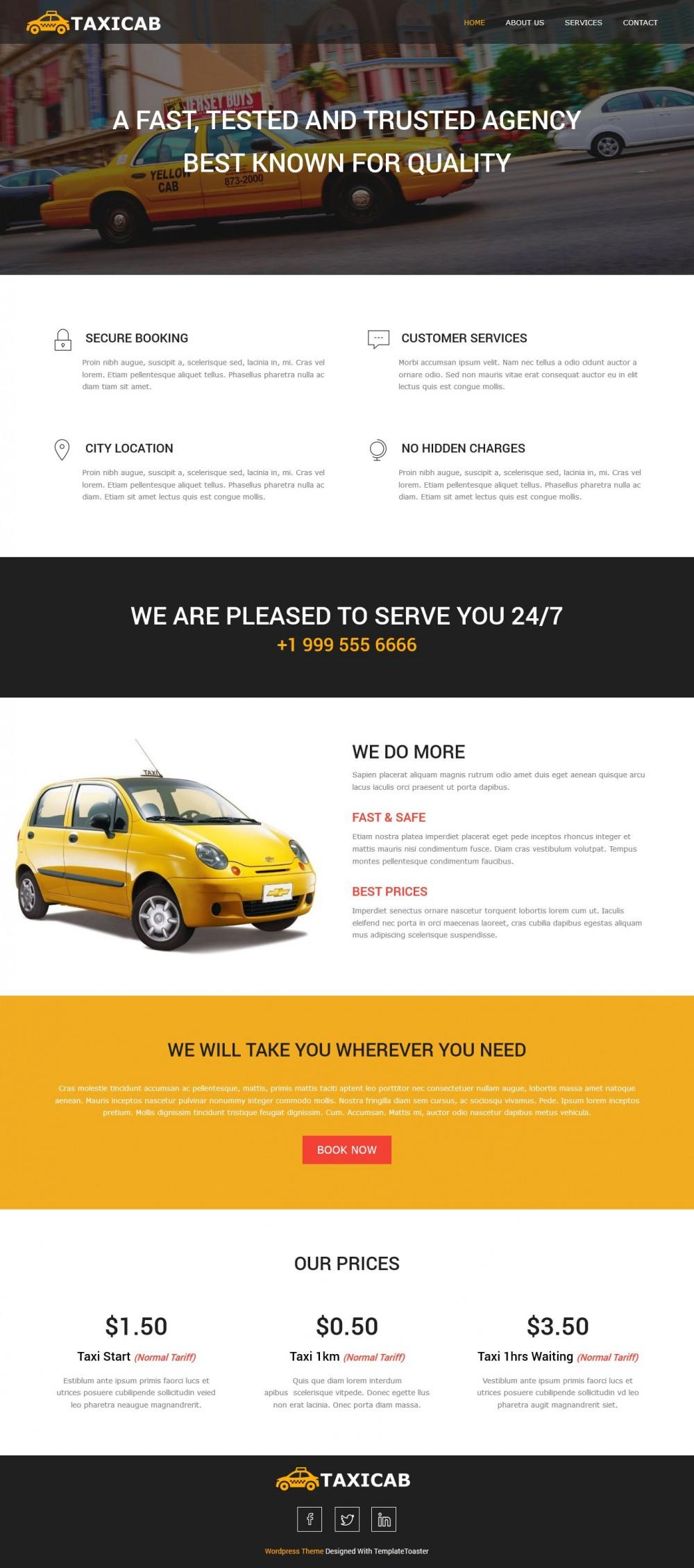 Taxi Cab - Company HTML Template - TemplateToaster