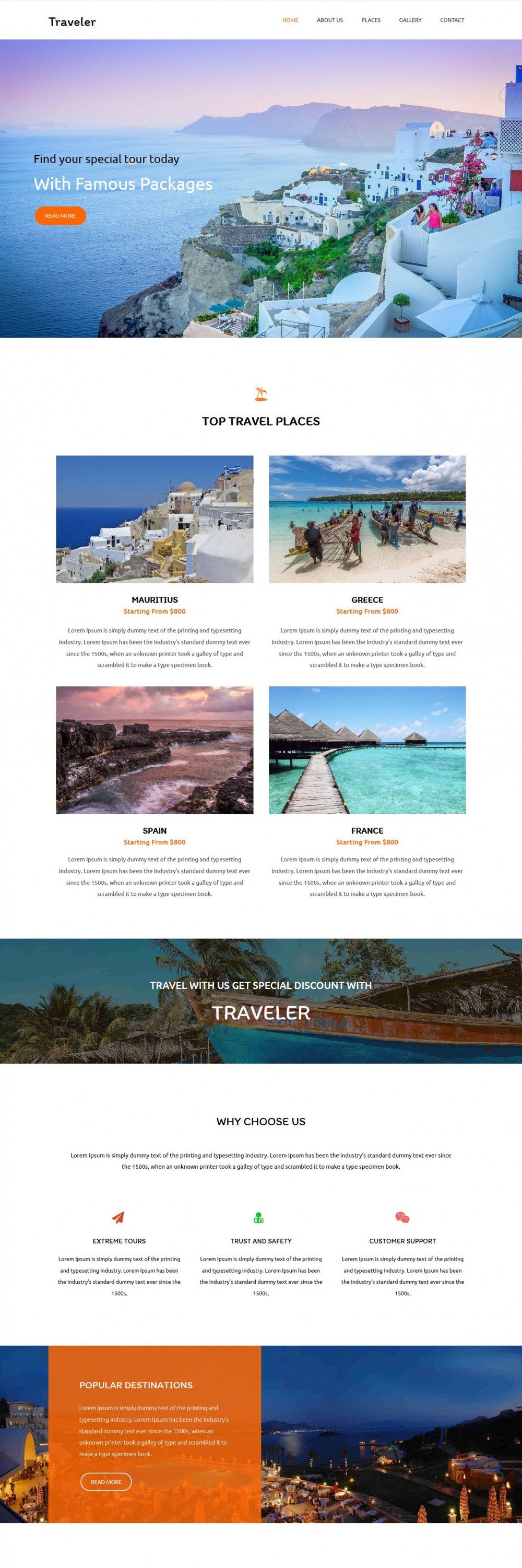 Traveler Travel Agency HTML Template