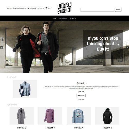 Urban Street Clothing Store Virtuemart Template