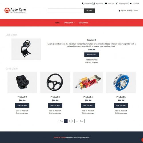 auto care automobile accessories opencart theme