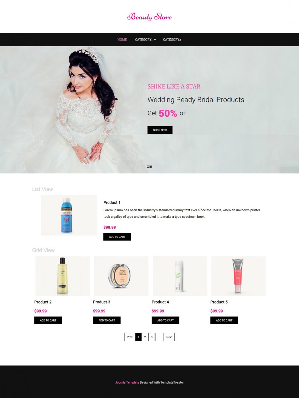 beauty store virtuemart template