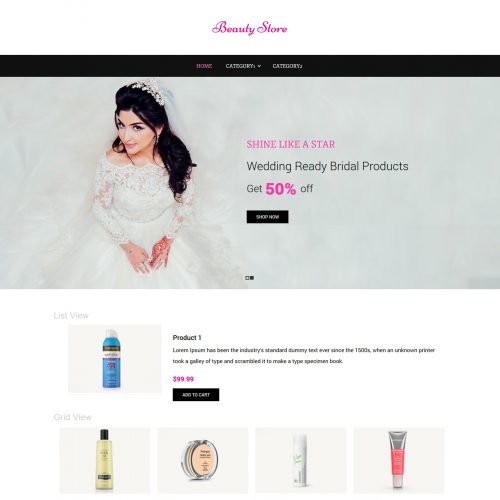 beauty store virtuemart template