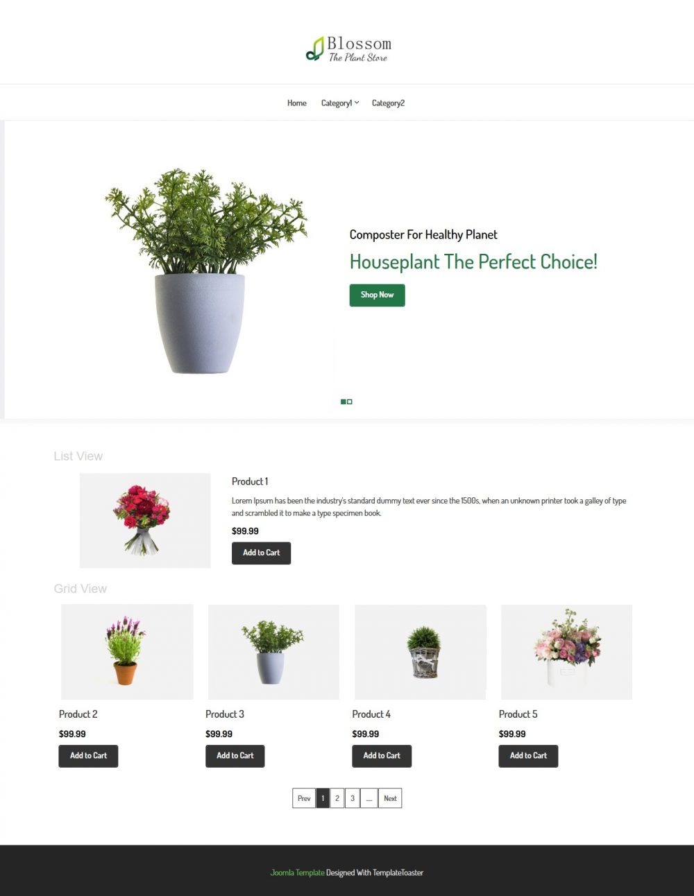 blossom plant store virtuemart template