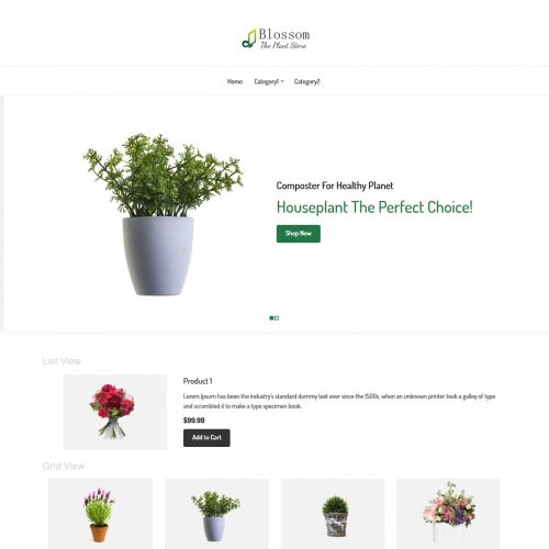 blossom plant store virtuemart template