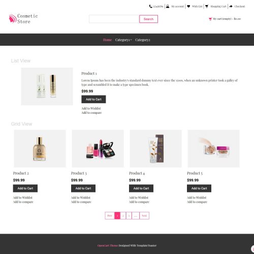 Cosmetic Store Opencart Theme