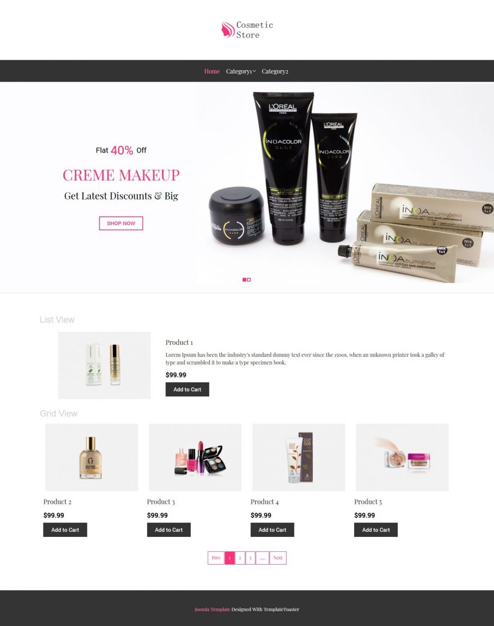 Cosmetic Store Virtuemart Template