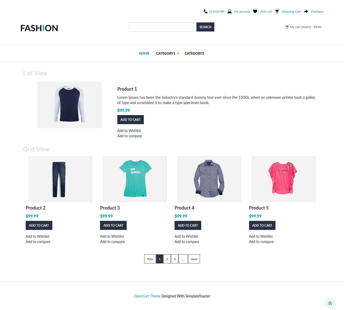 Fashion Clothing Shop OpenCart Theme - TemplateToaster
