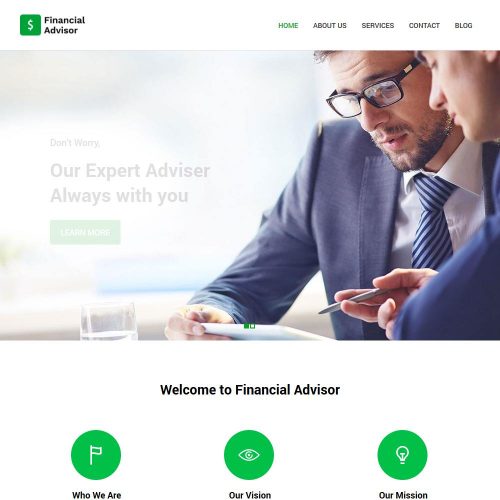 financial advisor blogger template