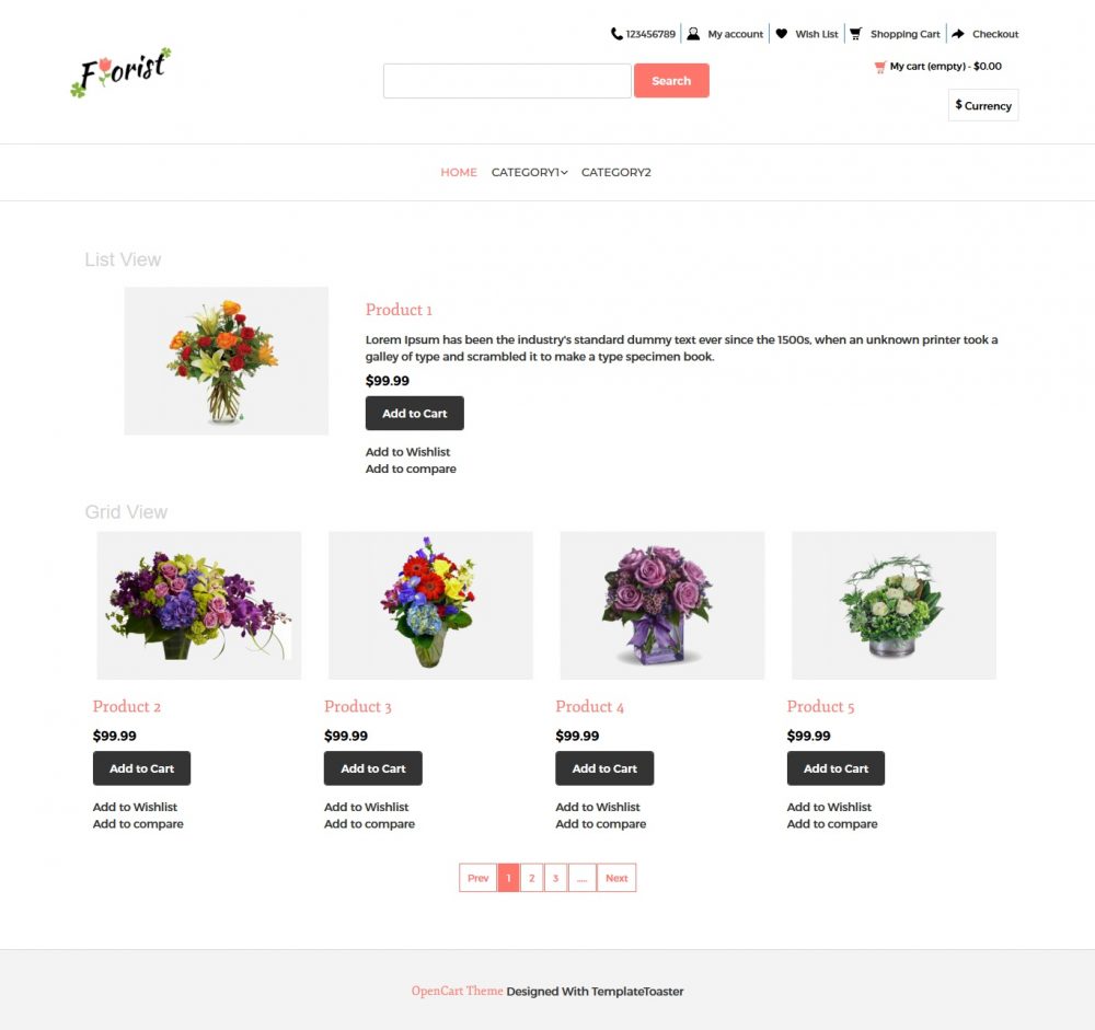 Flower Shop Opencart Theme