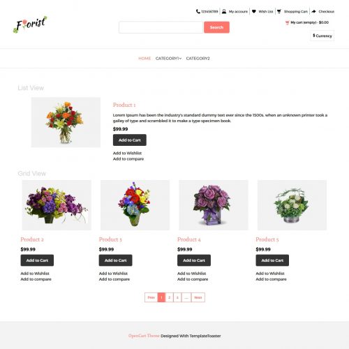 Flower Shop Opencart Theme