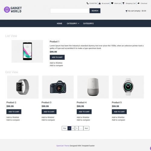 Gadget Shop Opencart Theme