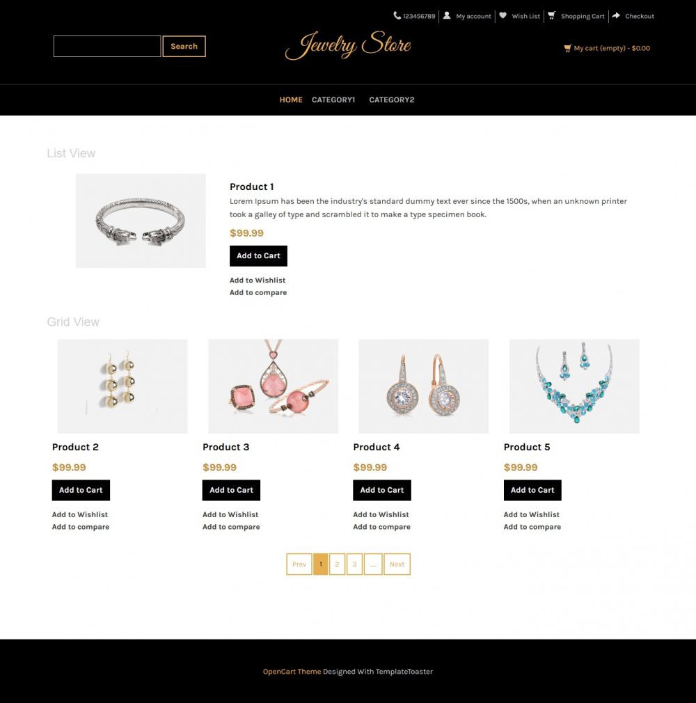 Jewellery Store Opencart Theme