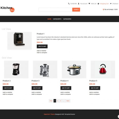 Kitchen Store Opencart Theme