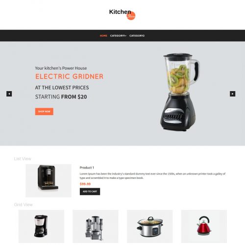 Kitchen Store Virtuemart Template