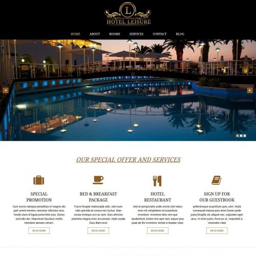 leisure hotel restaurant blogger template