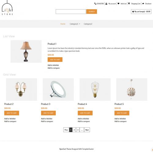 Light Store Opencart Theme