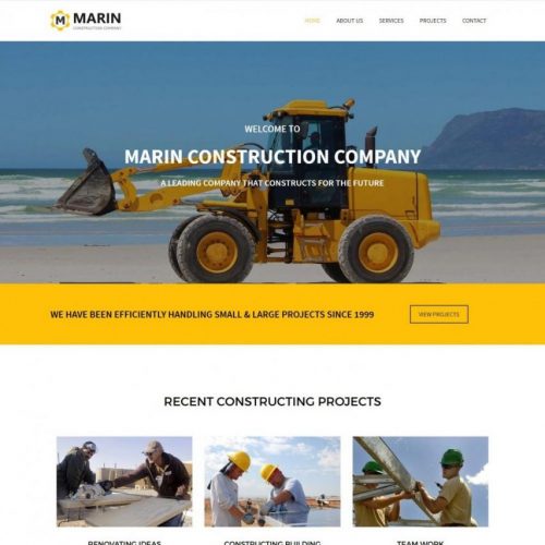 marin construction company blogger template