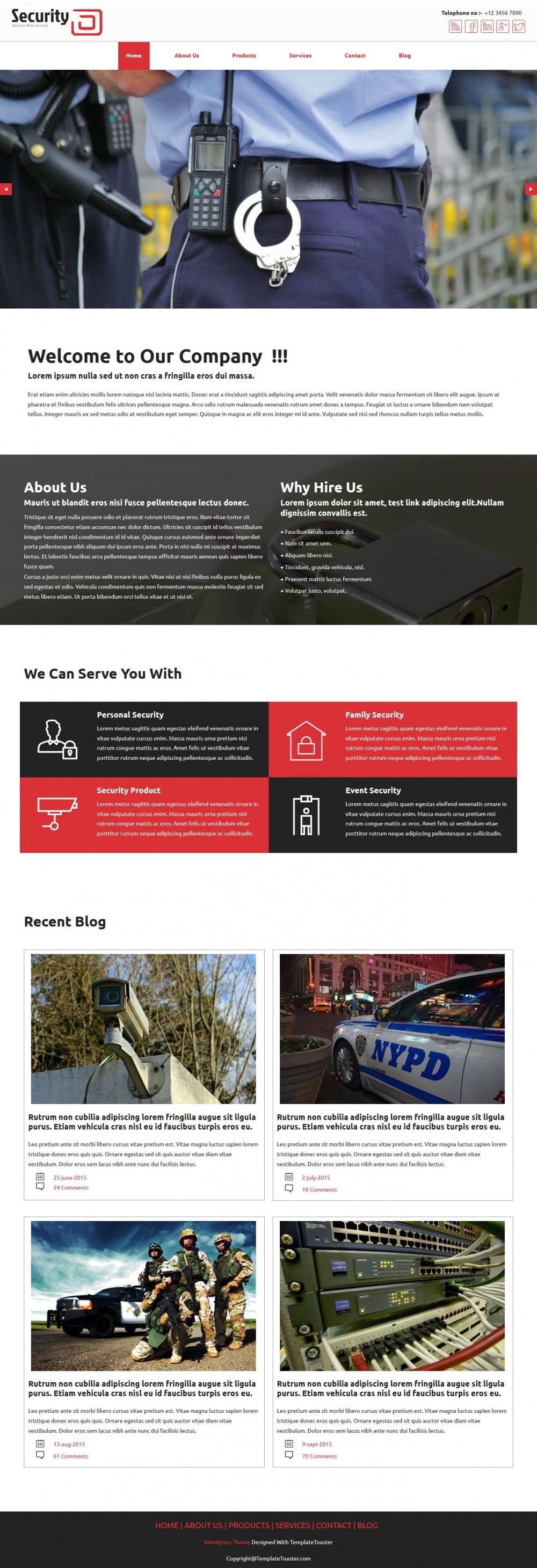 professional security company blogger template