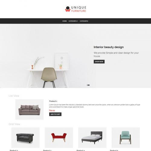 Unique Furniture Shop Virtuemart Template