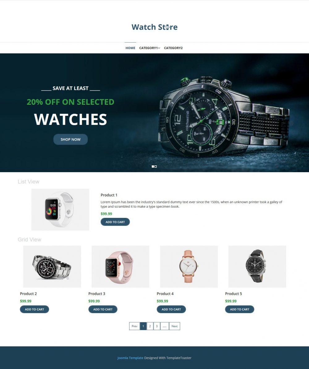 Watch Store Virtuemart Template