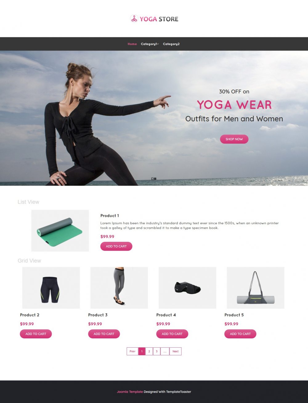 Yoga Store Product Shop Virtuemart Template