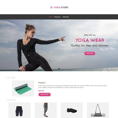 Yoga Store Product Shop Virtuemart Template