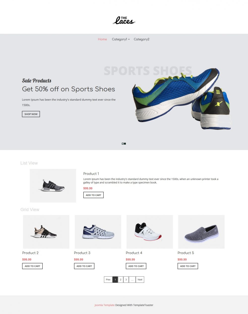 the laces footwear shop virtuemart template