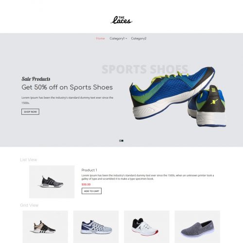 the laces footwear shop virtuemart template