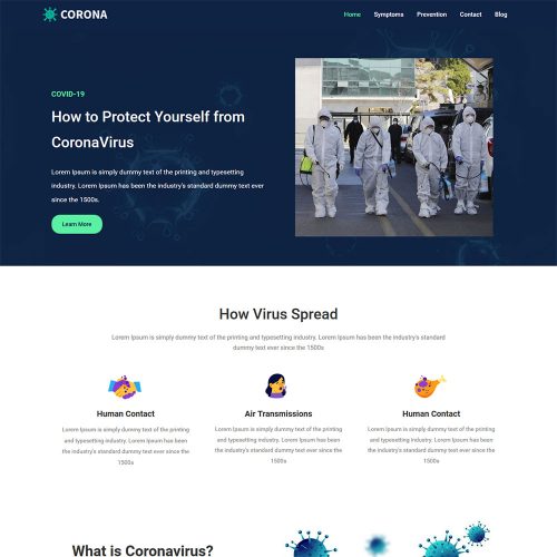 corona coronavirus protection wordpress theme