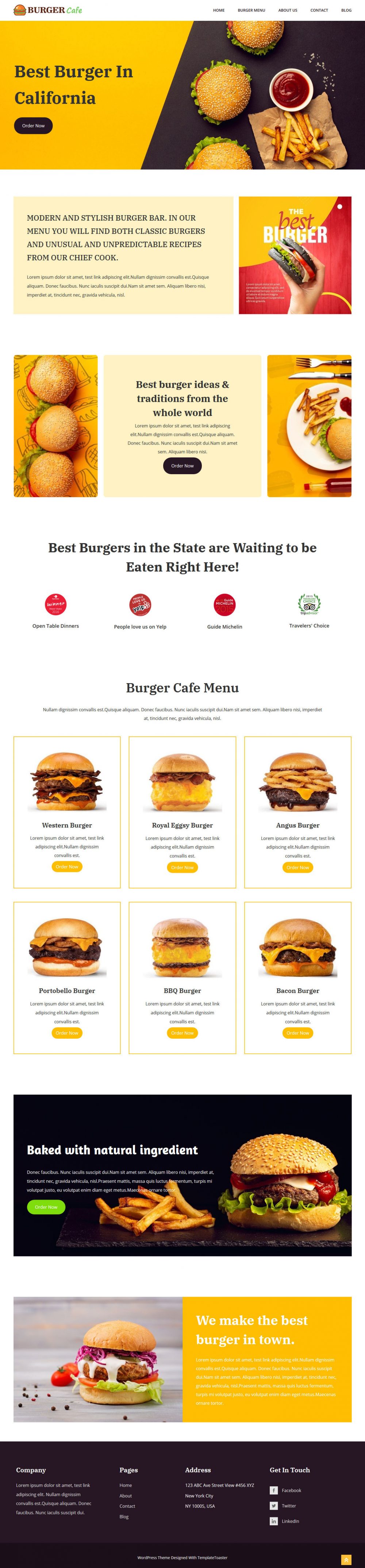 Burger Cafe restaurant drupal theme