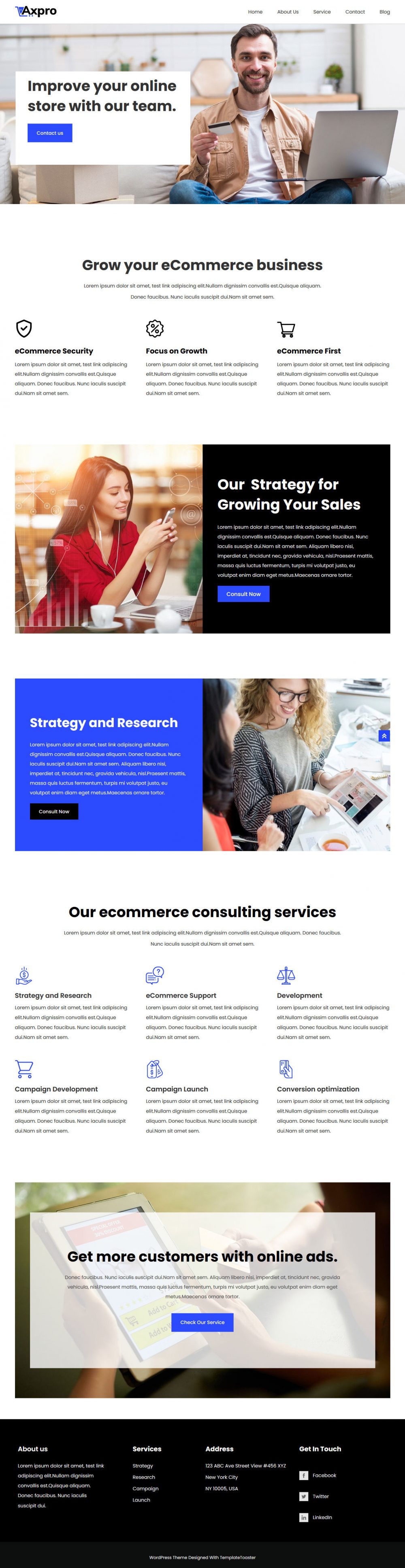 axpro ecommerce-business consulting agency wordpress theme