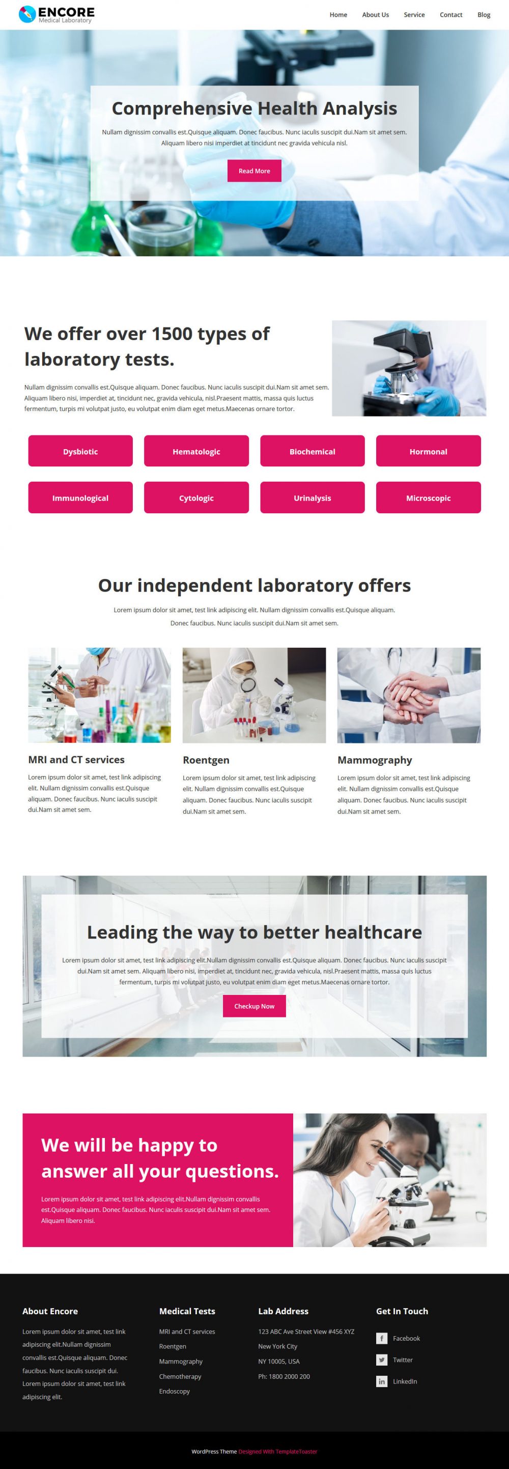 encore medical laboratory drupal theme