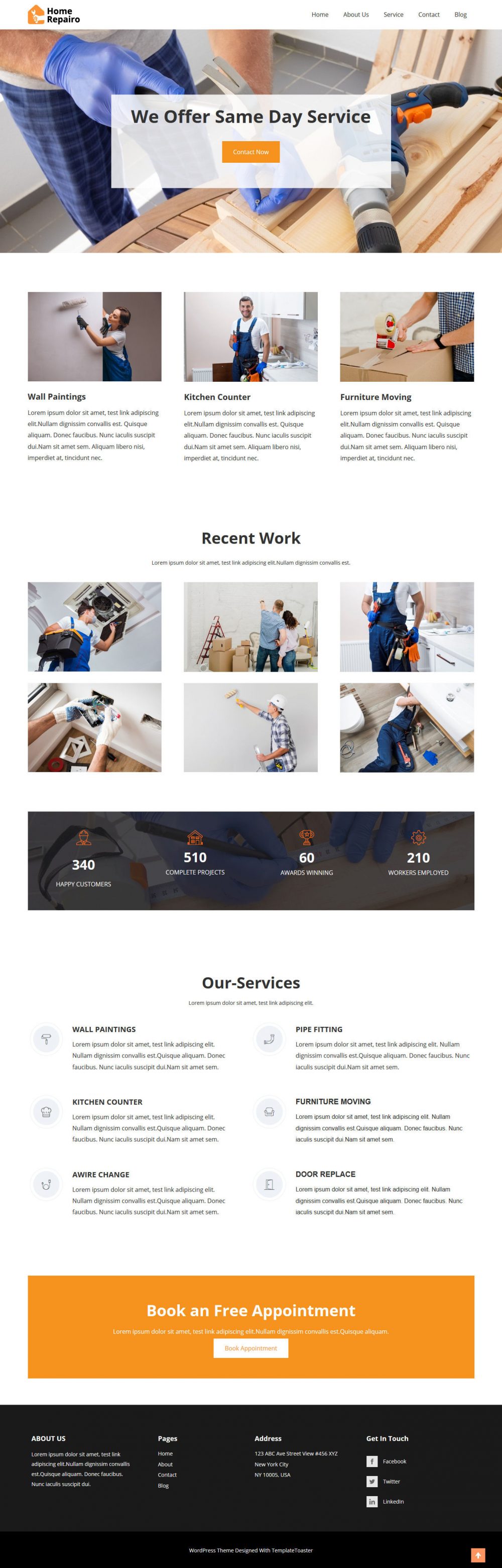 home repairo repair and maintenance services blogger template