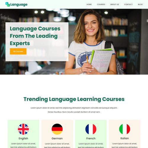 language courses and learning management blogger template
