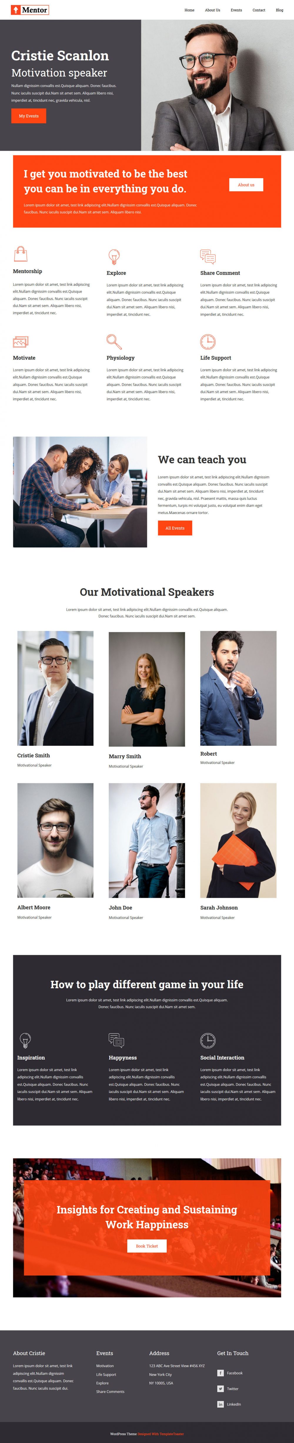 mentor motivational speaker blogger template