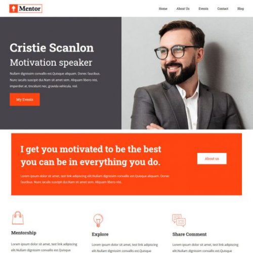 mentor motivational speaker joomla template