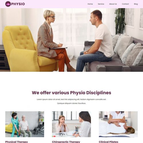physio physiotherapist blogger template