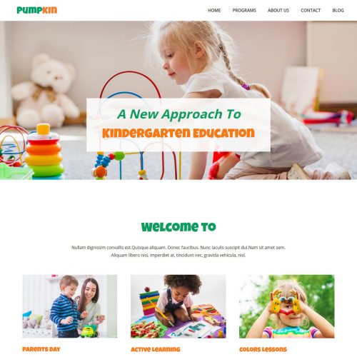 pumpkin kindergarten education blogger template